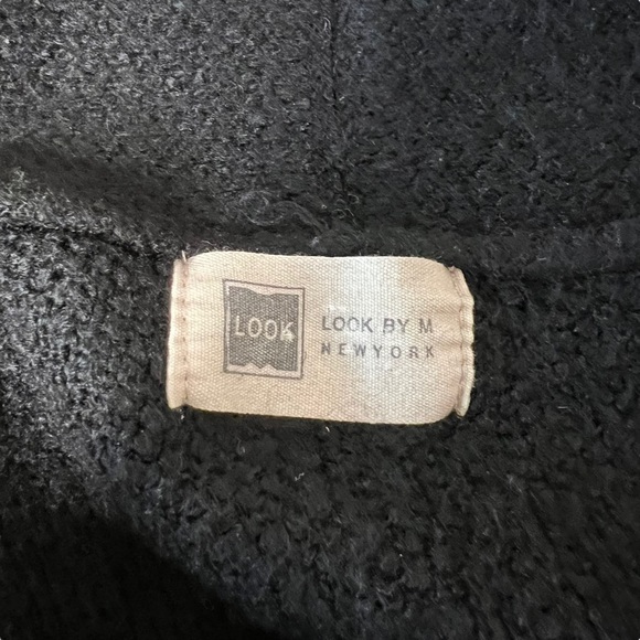 Look by M Black Long Wool-Blend Open Front Cardigan Sweater One Size - Picture 2 of 10